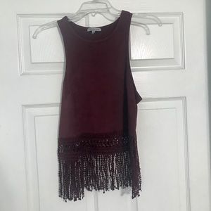 Crop tank with frill